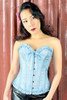 Pastel Blue Brocade Corset Top.