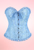 Blue Floral Brocade Corset Top