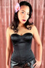 Black Satin Bustier Corset Top.