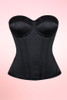 Black Satin Bustier Corset Top