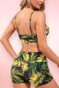 El Nido Black Tropical Boyleg Two Piece Swimsuit