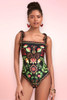Portofino Black Floral Tankini Two Piece Swimsuit