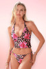 Orchid and Leopard Print Tankini with Tie Side Bikini Bottom.