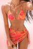 Two Piece Swimsuit with Skirt Wrap Sarong.