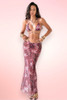 Kona Pink Leopard 3 Piece Swimsuit with Sarong Skirt