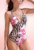 Leopard Print One Piece Swimsuit.
