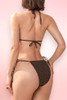 Calanque Brown Knit Triangle Two Piece Swimsuit Tie Side bikini