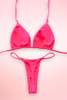 Hot Pink Neon Two Piece Swimsuit Thong Bikini