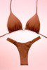  Plain Brown Two Piece Bikini Thong Swimsuit
