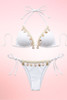 White Shell Two Piece Swimsuit Tie Side Bikini