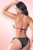 Black Shell Two Piece Swimsuit Tie Side Bikini