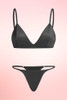 Maya Black Satin Bra and Panty Set