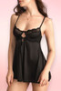 Alyssa Black Satin Push-up Babydoll Lingerie