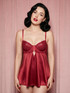 Alyssa Red Satin Push-up Babydoll Lingerie