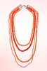 Sunset Siren Coral Multilayer beaded necklace.