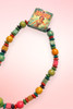 Exotica Tropical Paradise Hand-Painted Chunky Wooden Bead Necklace