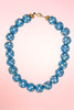 blue polka dot wooden Choker necklace.