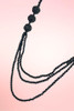 Midnight Rose Black Multi-Strand Vintage Necklace