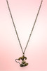 Vintage Telephone Necklace in brass  gold tone.