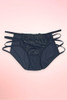 Black strappy lace hipster panty.