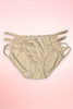 Beige strappy lace hipster panty.