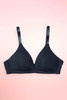 Navy seamless wireless triangle cup T-shirt bra.