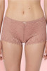 Dusty Rose Lace Boyshort Panty Corset Lace-Up Back