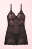 Uma Black Lace See Through Lingerie Nightie Dress