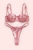 Camilla Pink Lace Balconette Bra and Thong Panty Set
