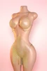 Odette Gold Chain Rhinestone Nightie Fishnet Dress