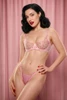 Yasmin Pink Balconette Sheer Bra and thong set.