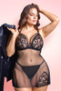 Jemina Plus Size Black Lace See Through Nightgown Lingerie