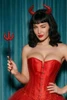 Red glitter Devil Horn Headband And pitchfork