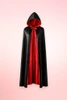 Red and Black Reversible Hooded Cloak Long Robe