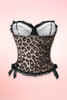 Leopard Burlesque Vintage Corset Top