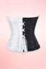 Doris Black and White 2 Tone Jacquard Corset Top