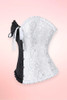 Doris Black and White 2 Tone Jacquard Corset Top