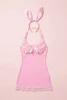 Retro Cute Pink Bunny Costume