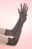 Sparkle Rhinestone Fishnet Gloves Long Opera Length