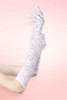 White Long Lace Gloves Floral Bridal Accessory 15 Inches