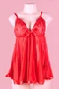 red night dress actual product photo on a mannequin front view