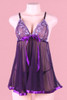 nighty dress purple actual product lingerie on a mannequin front view
