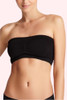 Black Tube Bra with pads  worn by a model front view 