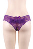 Joy Purple Ruffle Back Open Crotch Lace Hipster Panty