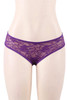 Joy Purple Ruffle Back Open Crotch Lace Hipster Panty