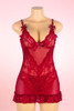 Julia Maroon Red Plus Size Lace Nightie