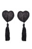 Burlesque Black Heart Satin Tassel Nipple Pasties