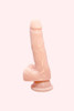 7 inches realistic flesh colored dildo side view 