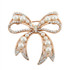 Faux Pearl Retro Bow Cubic Zirconia Crystal Studded Vintage Brooch