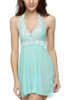 Mint Ada Embroidered Halter Lace Babydoll